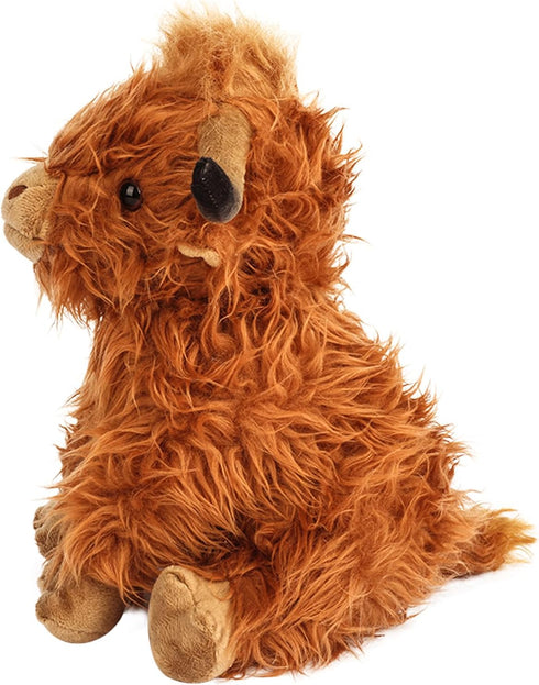 10.5 Inches Highland Cows Stuffed Animals, Cute Fluffy Cow Plush Figure Toys for Kids Baby Girls Boys