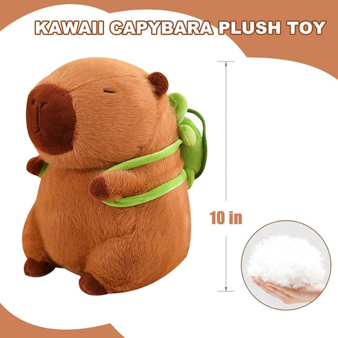 WAKSUN Backpack, Capybara Plush with Turtle Cute Capybara Stuffed Animal Plush Toy Birthday Decorations for Girls