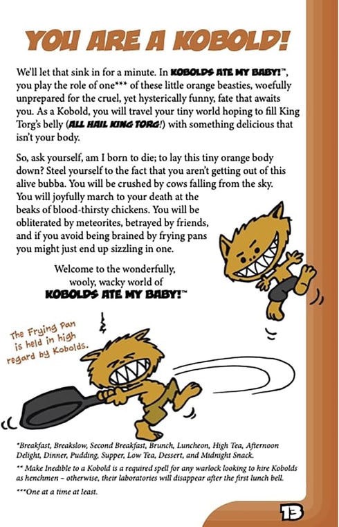 9th Level Games | Kobolds Ate My Baby! The Orange Book - Tabletop Role Playing Game for 2 to 8 Players