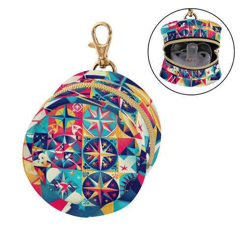 YETTASBIN Mexican Talavera Portable Pacifier Holder Case with Metal Hook Buckle & Zipper for Diaper Bag and Stroller