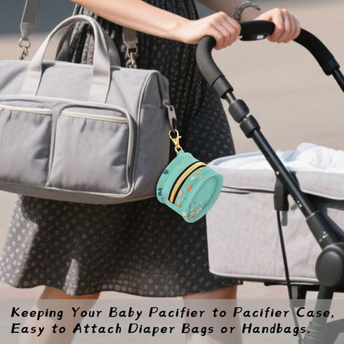 YETTASBIN Cat Paw Portable Pacifier Holder Case with Metal Hook Buckle & Zipper for Diaper Bag and Stroller, Versatile