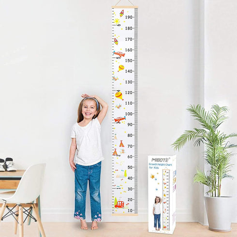 MIBOTE Baby Growth Height Chart, Handing Ruler Wall Decor for Kids, Canvas Removable Height Growth Chart 79" x 7.9"