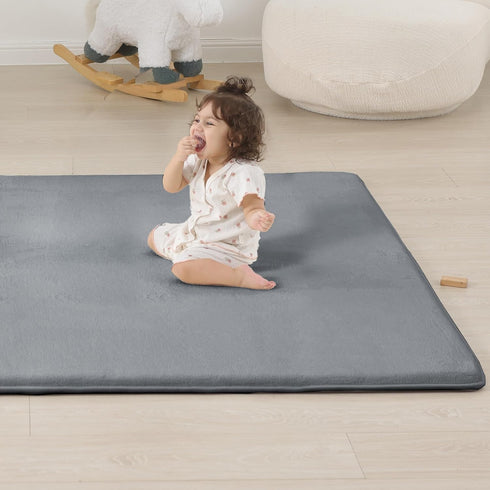 1.3" 39x59, Tummy Thick Baby Floor Play Mat Basic Padded Foam Mat for Time Crawling, Non Slip Cushioned for Babies