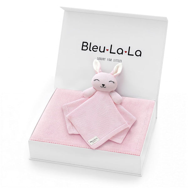 Baby Gift Set - Organic Cotton Newborn Blanket and Lovey Security Blanket