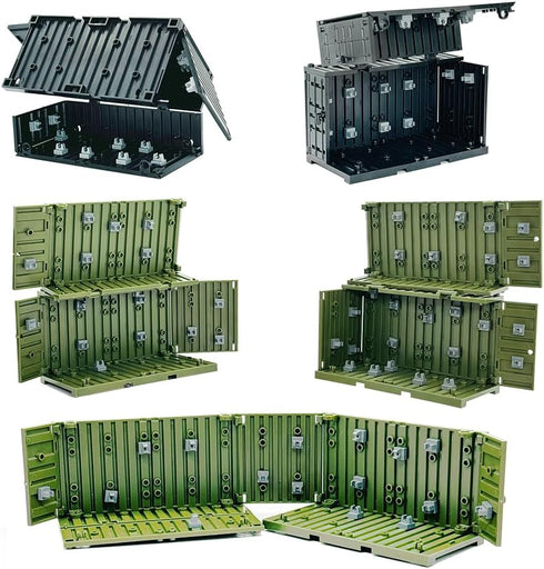 Ferberbears 6+ Building Bricks Military Big Box Toys Shipping Container for Mini Figures,Construction Building Block