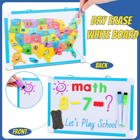 Gifts2U Sets Pretend Play School for Kids - With Teacher Bag, Whiteboard, Learning Clock, Educational Posters