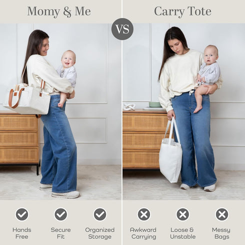 Momy & Me Diaper Caddy Organizer with Handle Portable Baby Organizer and Storage Caddy for Nursery, Car, and Home |