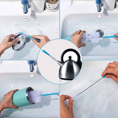 Gooddyiyukey 8 Pack 16" Brush,5 1 Bottle Brush Cleaner, Long Handle Stainless Steel Bottle Washer in Water Bottle
