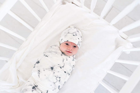 Marble Design Large Baby Swaddle Blanket - Premium Knit for Comfort