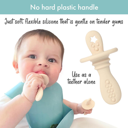 Silicone Petite Pops Baby Popsicle Mold, BPA Free, Dishwasher Safe, 4 months+, Sage Green Teether Pops