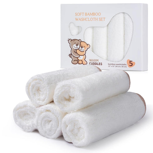 Soft Baby Washcloths Set - Absorbent Natural Baby Wash Cloth for Delicate