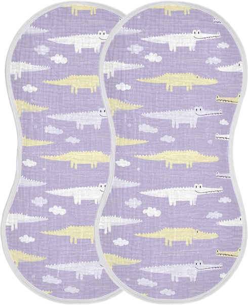 decor gift 4 Pack 22x11in Cotton Muslin Burp Cloths Good Absorbent? Ghothic Crocodiles Pastel Purple Feed Cloth