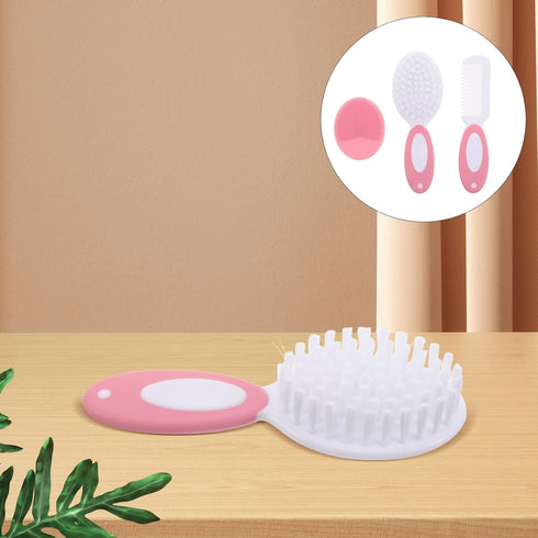 Set Levemolo Grooming Brush and Hair Comb for Newborns, Soft Nylon Scalp Care Massage Brush, Detangling Hairbrush