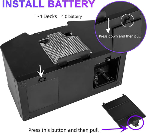 Automatic Card Shuffler, Battery-Operated Electric UNO Poker Shuffler for 2/1/4/6 Decks, Travel Home Card Game