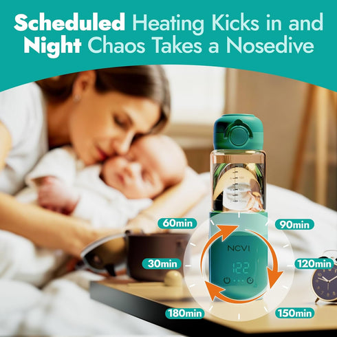 NCVI Portable Glass Bottle Warmer for Baby Travel on The Go, Car USB Breastmilk Warmer Battery Powered, Airplane