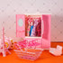 Doll Closet Furniture Wardrobe, Open Dollhouse Closet with 20 Pieces Doll Hangers, 2 Style Pink Plastic Hangers