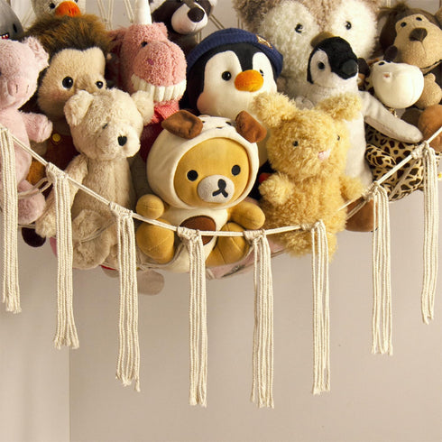 Large Stuffed Animal Storage Hammock Net - Hanging Toy Organizer for Stuffed Animals Corner, Baby Nursery Room Decor