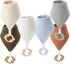 COOROBIN Baby Bandana Drool Bibs 6-pack - 100% Cotton Baby Bibs with Teether