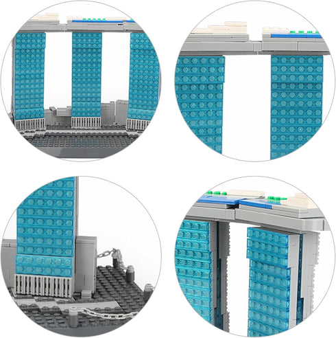 Oichy Building Blocks Set - Marina Bay Sands Architecture Model Kits (881 PCS) for Adults and Kids