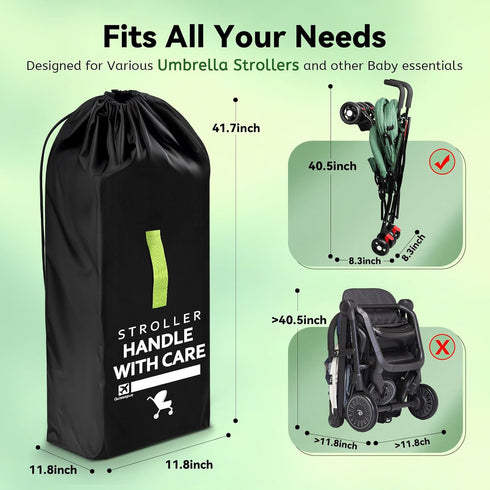 Guiseapue Umbrella Strollers Bag for Airplane Travel Bag for Air Travel, Stroller Cover Accessories Fits Most Single