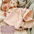 (15x15) Ali+Oli Pacifier Blanket Holder (Pink Flowers) Soft Muslin Cotton Cuddle Blanket with Button Snap Closure