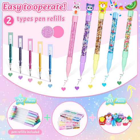 73+ 20 5 6 7 8 9 10 11 12 Subao DIY Glitter Gel Pens Making Kit,Pen Creator Studio,Make Your Own Sparkly Colorful