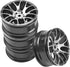 4Pack HIRCQOO Metal Wheel Rims, 12mm Hex Hub, Compatible with 1/10 On-Road Racing Touring Drift Car, Width 26mm, Black