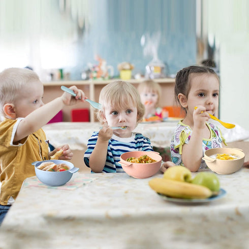 Shopwithgreen 10 PCS Bamboo Toddler Utensils Set - Kids Spoons and Forks Flatware, BPA Free, Dishwasher Safe