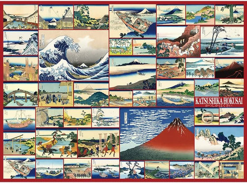 Bristlegrass Wooden Jigsaw Puzzles 1000 Pieces for Adults - Japanese Ukiyo-e Hokusaii Fuji Collection