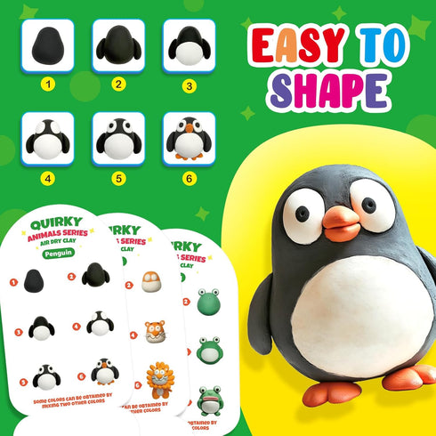 12 8-12, Kasfalci Air Dry Clay Kit for Kids, Animals Modeling Magic Clay, Arts & Crafts for Kids Ages Ultra Light