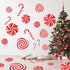 CIOEY Peppermint Floor Decals, 24 Large Stickers for Christmas Candy Land Party Decorations, Red and White