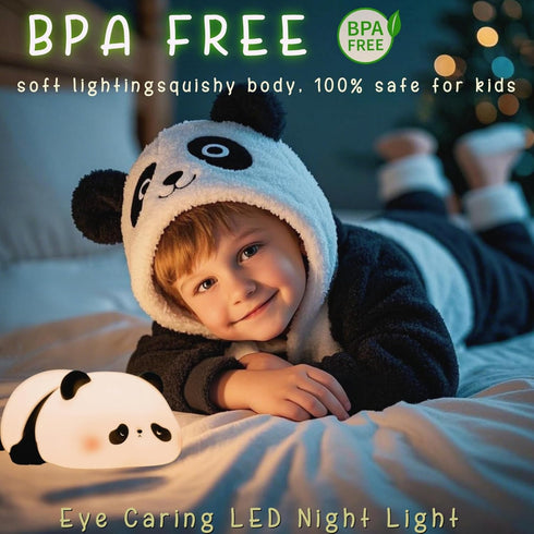 Dimmable YR YRHH-PET Panda Cute Night Light, Squishy Panda Kids Lamp, Rechargeable Animal Light Decor, Pandas Gifts