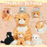 5 1 Mommy 4 Pieces Cat Stuffed Animal with Babies Inside Belly Stuffed Cat Toy with Baby Plush Kittens, Orange Tabby