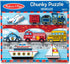 Melissa & Doug Wooden Chunky Puzzle - Vehicles Plane, Train, Cars, Boats (9 pcs)