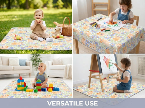 WOMUMON 51 Inch Splat Mat for Under High Chair/Arts/Crafts, Waterproof and Anti-Slip Splash Mat Floor Protector