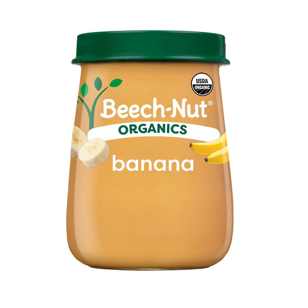 Beech-Nut Organic Baby Food Jars, Organic Banana Puree, Stage 2 Baby Food