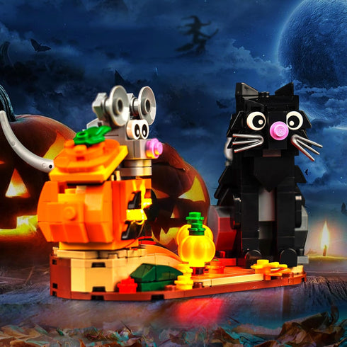 Upgraded LED Light Kit for LEGO Halloween Cat & Mouse Building Set, Compatible with LEGO 40570