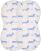 Cute Dachshund Dog and Bone Pattern Muslin Burp Cloths for Baby, 2 Pack 100% Cotton