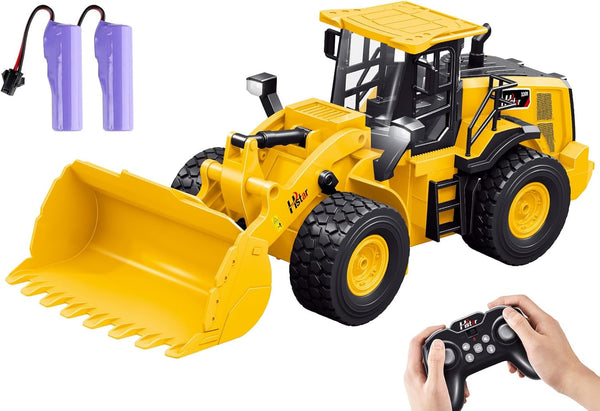 9-Channel Remote Control Wheel Loader 1:18 Scale Construction Toy, Realistic Sounds &