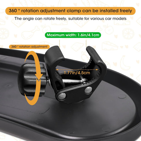 D BABE D-BABE Universal Snack Tray for Stroller: BPA-Free Baby Cup Holder Food Tray - Stays in Place Stroller Caddy