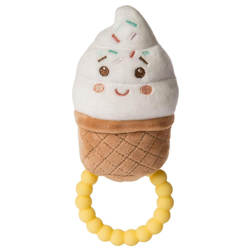 Mary Meyer Sweet Soothie Soft Baby Rattle, Ice Cream with Teether Ring
