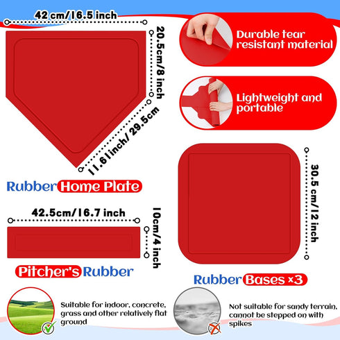 Hiboom 10 Pcs Kickball Set, 10 Inch Dodgeball Playground Balls with Bases, Needles, and Pump for Backyard Games
