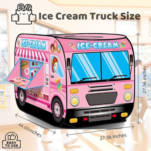 2-3 3+,Kid Pop Up Tent Kids:Ice Cream Truck Tent,Pop Up for Kids,Kids Play Without Installation,Suitable