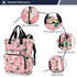 SUABO Backpack White Flowers Green Ladybugs Pattern Baby Diaper Bag Large Bag Waterproof Travel Diaper Bags for Moms
