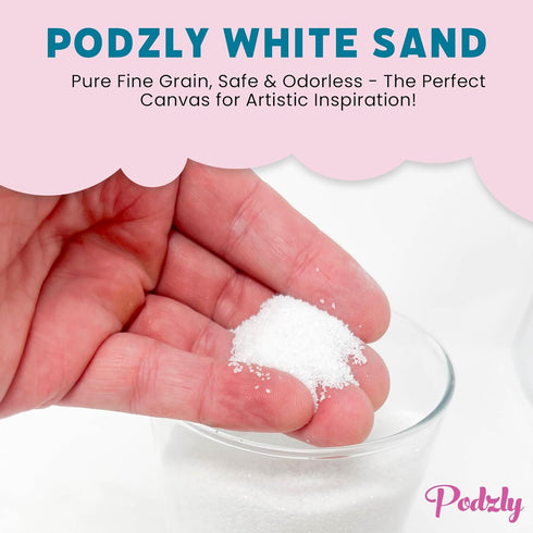 5 Podzly Pound Decorative Bulk Craft Sand - White Sand for Weddings, Crafts, Classroom & Projects