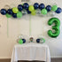 12 Inch Blue and Green Balloons, Navy Blue Dark Green Latex Balloons with Confetti for Birthday Jungle Party