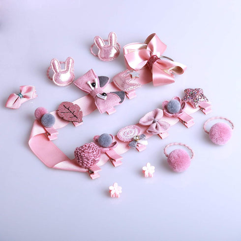 18PCS Baby Hair Accessories Set - Cute Hair Clips, Bows, and Multi-Style Hairpins for Little Girls