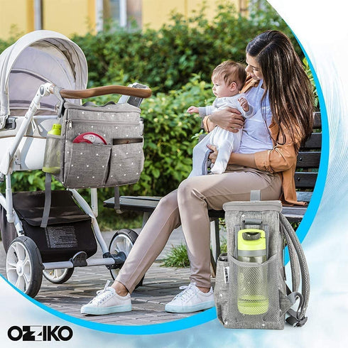Ozziko Backpack Stroller Organizer, Universal Diaper Bag Bag Fit for Newborn Baby Girl Or Boy Tote, Gift for Shower