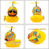wonuu Rubber Duck Car Ornaments, Cool Yellow Duck Dashboard Decorations with Squeaky Glasses and Propeller Helmet