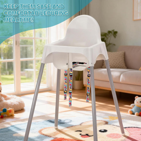 Generic High Chair Straps Replacement for Wooden High Chair - Universal Safety Harness for Infant & Toddler, Adjustable